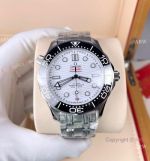 Swiss Quality Omega Diver 300 m Watch 42mm Black Ceramic White Wave dial